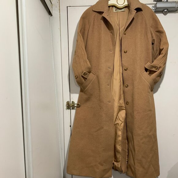 VINTAGE JAEGER WOOL & CAMELHAIR TRENCH COATS SIZE S - Picture 3 of 13